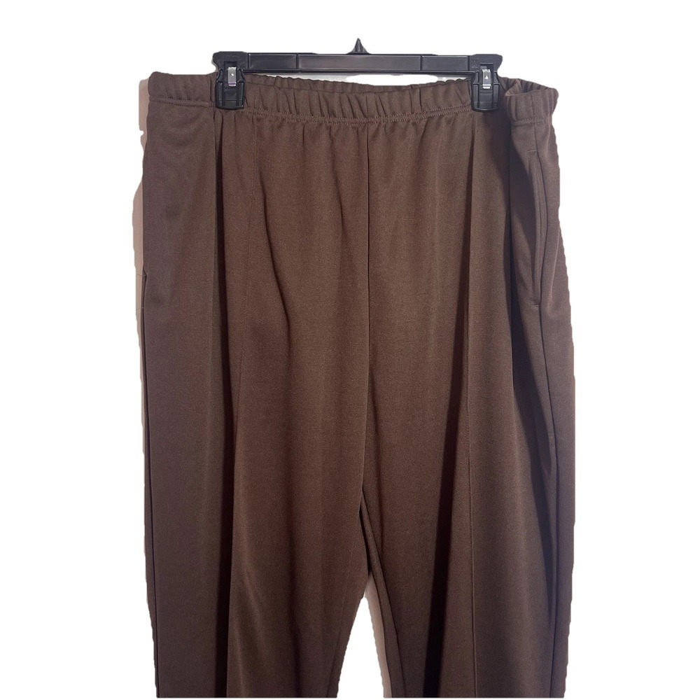 Sara Morgan 22W Plus Pull On Ponte Pants Brown